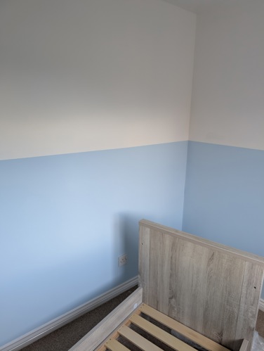 Finished wall, painted two tone - horizontal split
